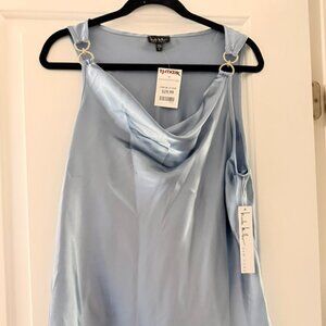 D72: Nicole by Nicole Miller Blouse (Baby Blue)  - NEW (LARGE)